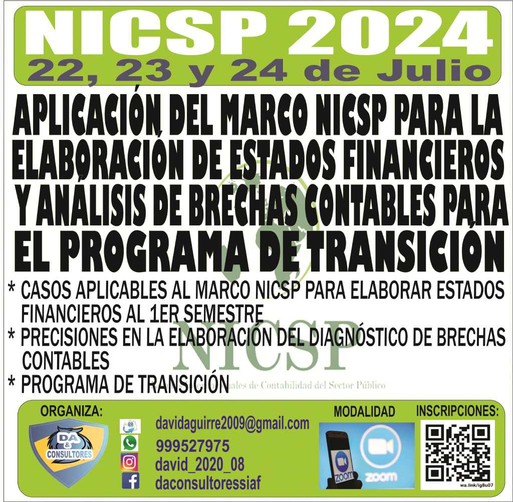 APLICACIÓN DEL MARCO NICSP PARA LA ELABORACIÓN DE ESTADOS FINANCIEROS Y ANÁLISIS DE BRECHAS CONTABLES PARA EL PROGRAMA DE TRANSICIÓN